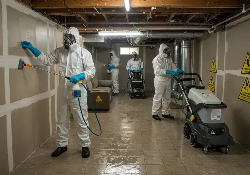 Basement Moisture Removal and Structural Drying process in Utuado, PR